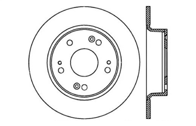 StopTech 04-08 Acura TSX / 03-07 Honda Accord SportStop Slotted & Drilled Right Rear Rotor thumbnail 3
