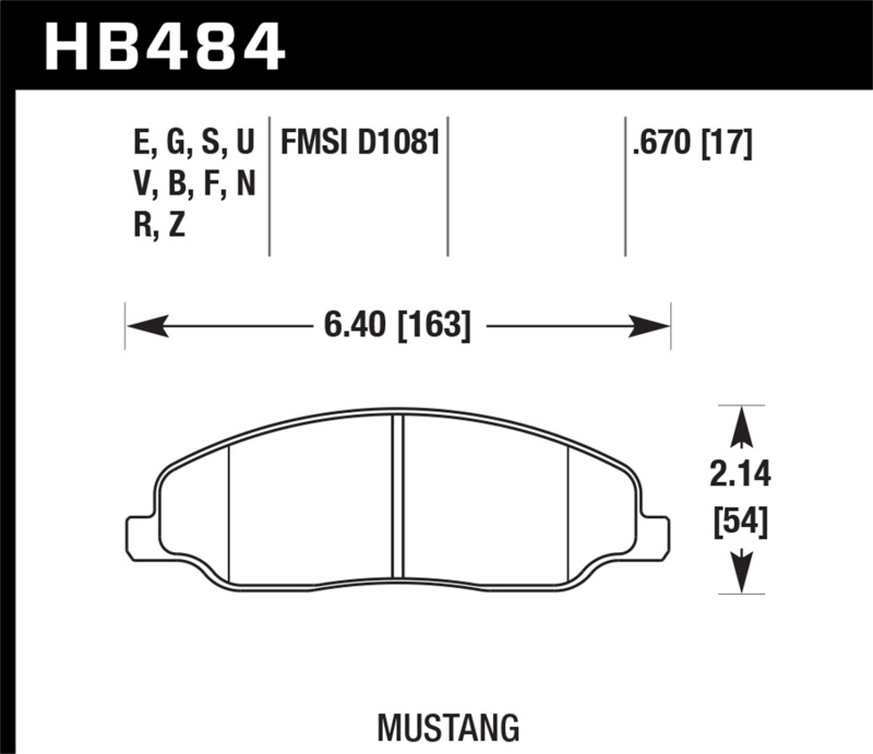 Hawk 05-10 Ford Mustang GT & V6 / 07-08 Shelby GT HP+ Street Front Brake Pads thumbnail 4