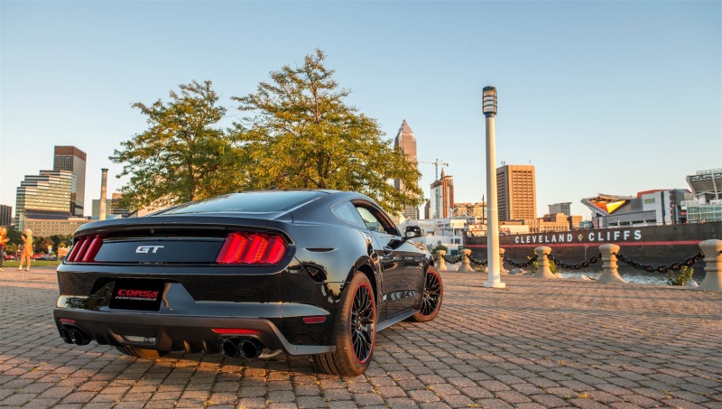 Corsa 2015-2017 Ford Mustang GT 5.0 3in Cat Back Exhaust Black Quad Tips (Sport) thumbnail 6