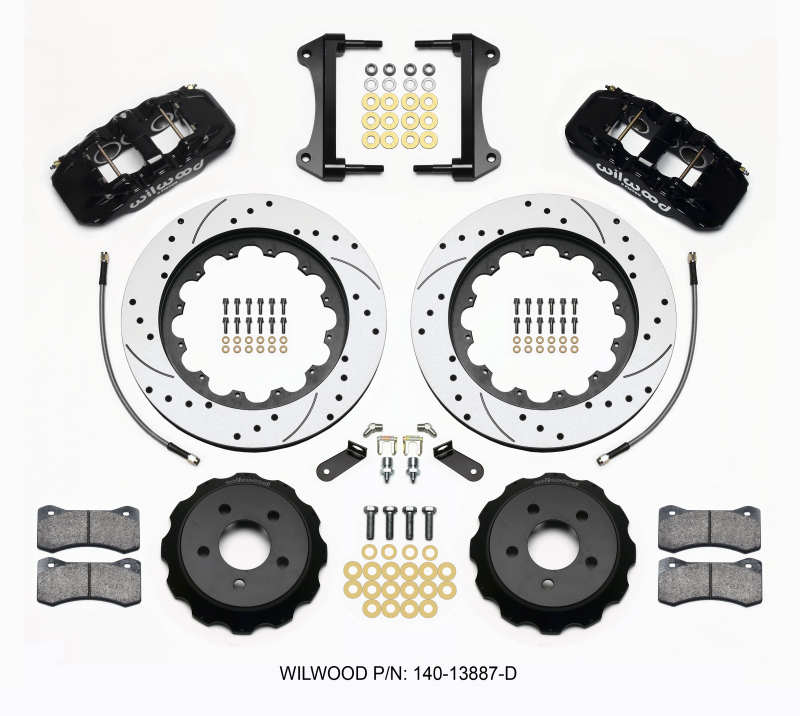 Wilwood AERO6 Front Hat Kit 15.00 Drilled 15-23 Mustang w/Lines