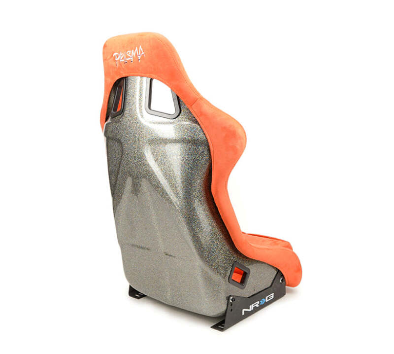NRG FRP Bucket Seat ULTRA Edition W/ Grey Pearlized Back / Orange Microfiber Material - Large thumbnail 6