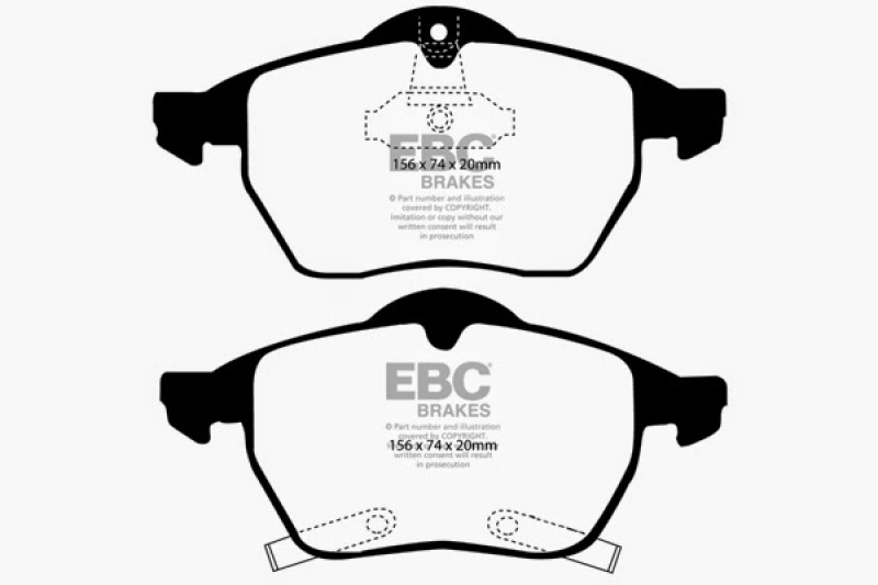 EBC 98 Saab 9-3 2.0 Turbo Ultimax2 Front Brake Pads thumbnail 4