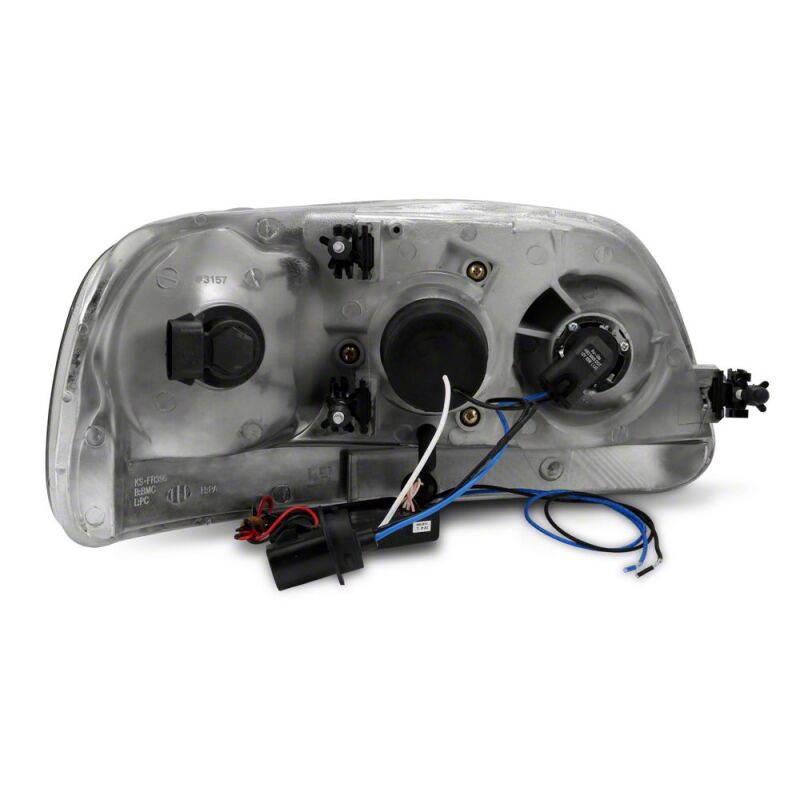 Raxiom 97-03 Ford F-150 Super White LED Halo Projector Headlights- Black Housing- Clear Lens thumbnail 2