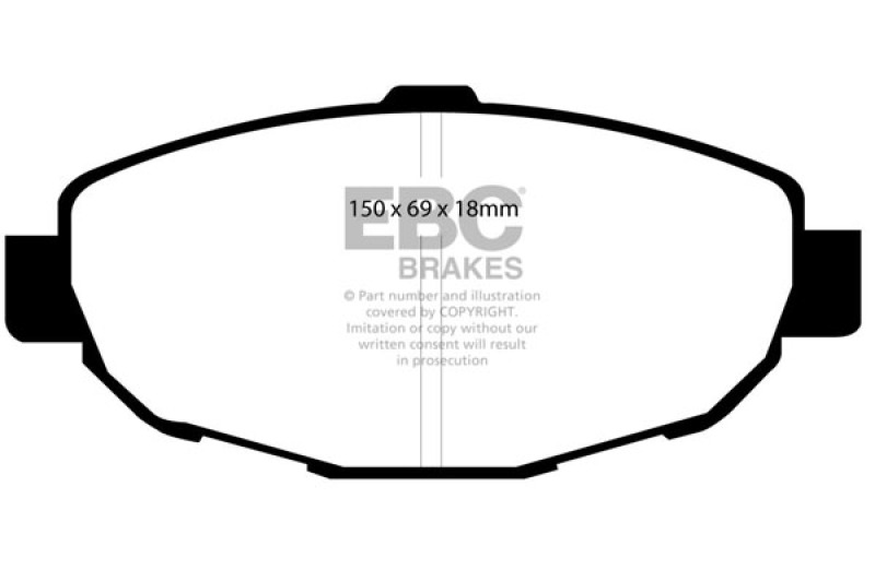 EBC 99-01 Lexus SC300 3.0 Redstuff Front Brake Pads thumbnail 6