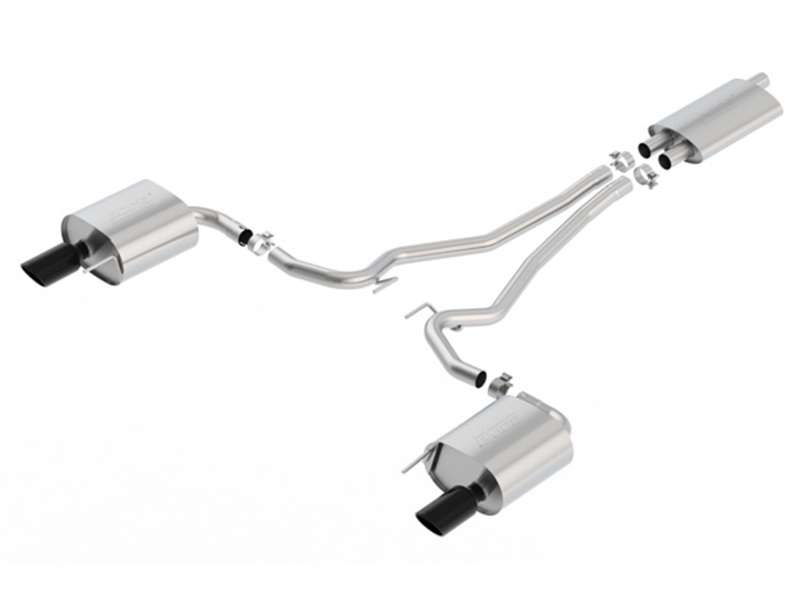 Borla 15-17 Ford Mustang EcoBoost 2.3L EC-Type Cat Back Single Round 4.0in OD 9.5in L Tips Exhaust thumbnail 3