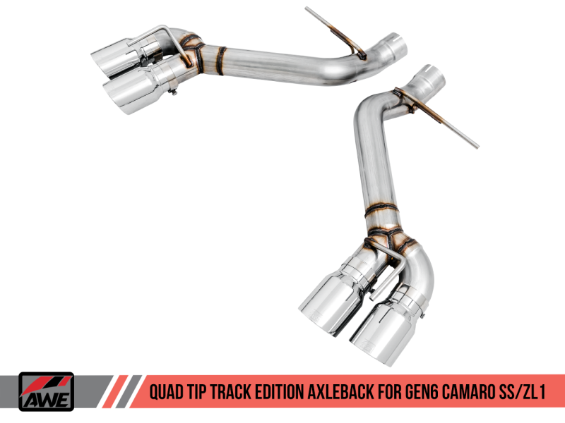 AWE Tuning 16-19 Chevrolet Camaro SS Axle-Back Exhaust - Track Edition (Quad Chrome Silver Tips) thumbnail 9