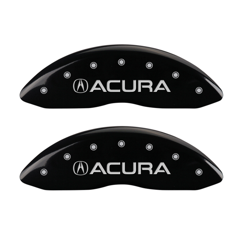 MGP 4 Caliper Covers Engraved Front & Rear Acura Black finish silver ch thumbnail 5