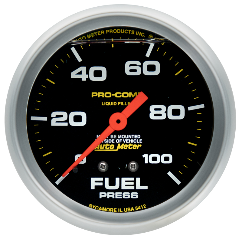 Autometer Liquid Filled Mechanical 2-5/8inch 100 PSI Fuel Pressure Gauge thumbnail 5