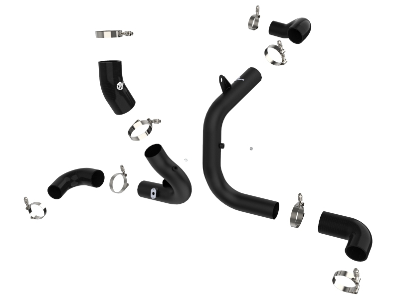 BladeRunner 3 IN Aluminum Hot and Cold Charge Pipe Kit Black