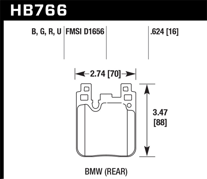 Hawk BMW DTC-60 Race Rear Brake Pads thumbnail 5