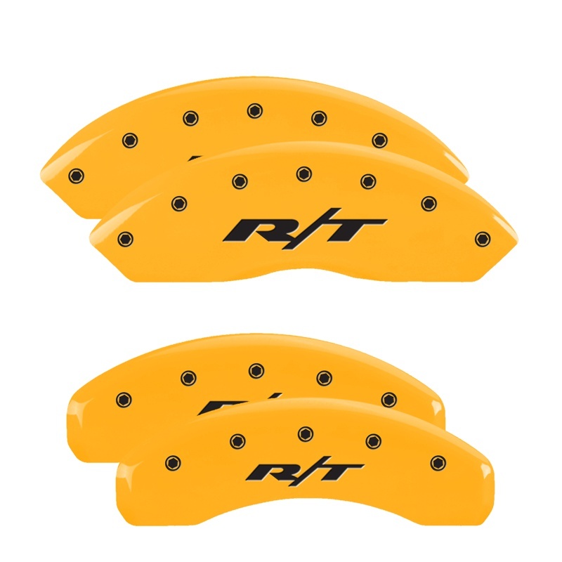 MGP 4 Caliper Covers Engraved Front & Rear RT Yellow finish black ch thumbnail 6