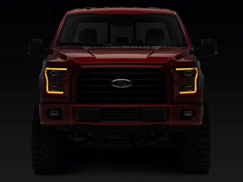 Raxiom 15-17 Ford F-150 LED Projector Headlights with LED Amber DRL- Black Housing- Clear Lens thumbnail 7