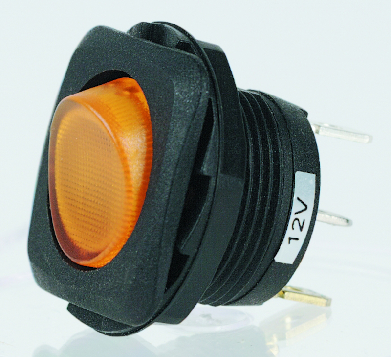 Switch Rocker SPST INC Amber