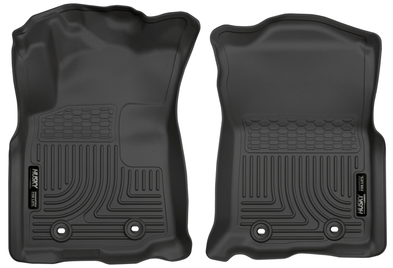 Husky Liners 2018 Toyota Tacoma Double Cab WeatherBeater Black Front Floor Liners thumbnail 5
