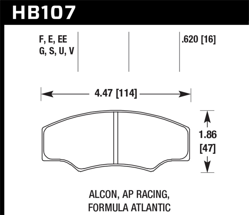 Hawk CP2361/CP3228/CP5104/CP5144 AP Racing DTC-70 Brake Pads thumbnail 7