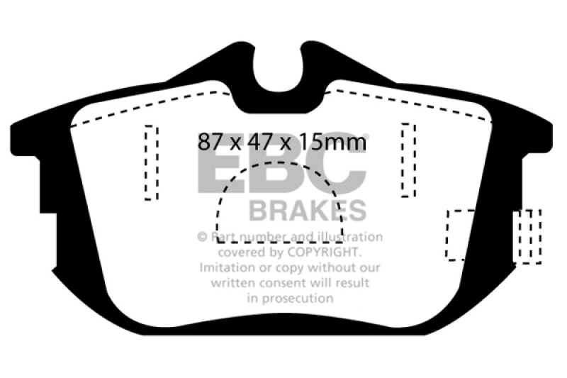 EBC 99-04 Volvo S40 1.9 Turbo T4 (200 BHP) Ultimax2 Rear Brake Pads thumbnail 3