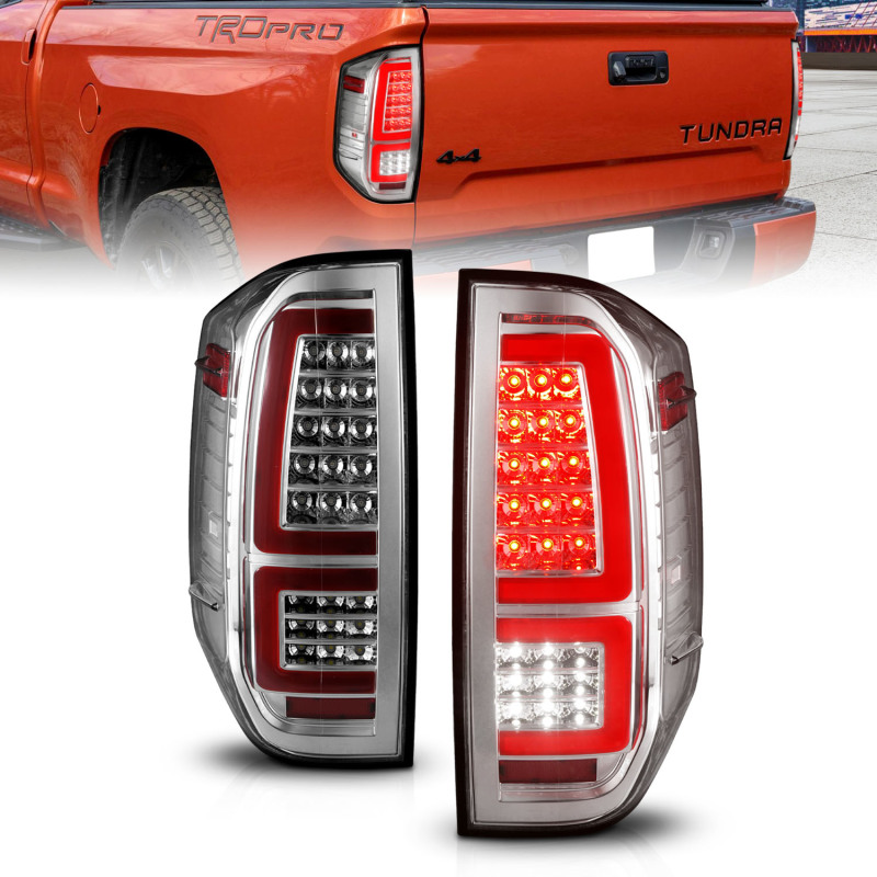 ANZO 2014-2021 Toyota Tundra LED Taillights Chrome Housing/Clear Lens thumbnail 3