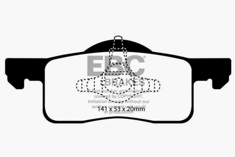 EBC 02-06 Ford Expedition 4.6 2WD Yellowstuff Rear Brake Pads thumbnail 4
