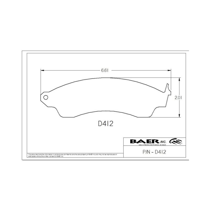 Baer Brakes Replacement Pads for Baer 2-Piston PGC Classic Series Front Caliper thumbnail 3
