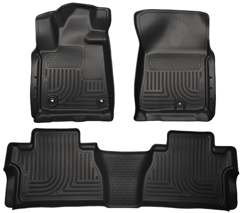 Husky Liners 2014 Toyota Tundra Double Cab Pickup WeatherBeater Black Front & 2nd Seat Floor Liners thumbnail 9