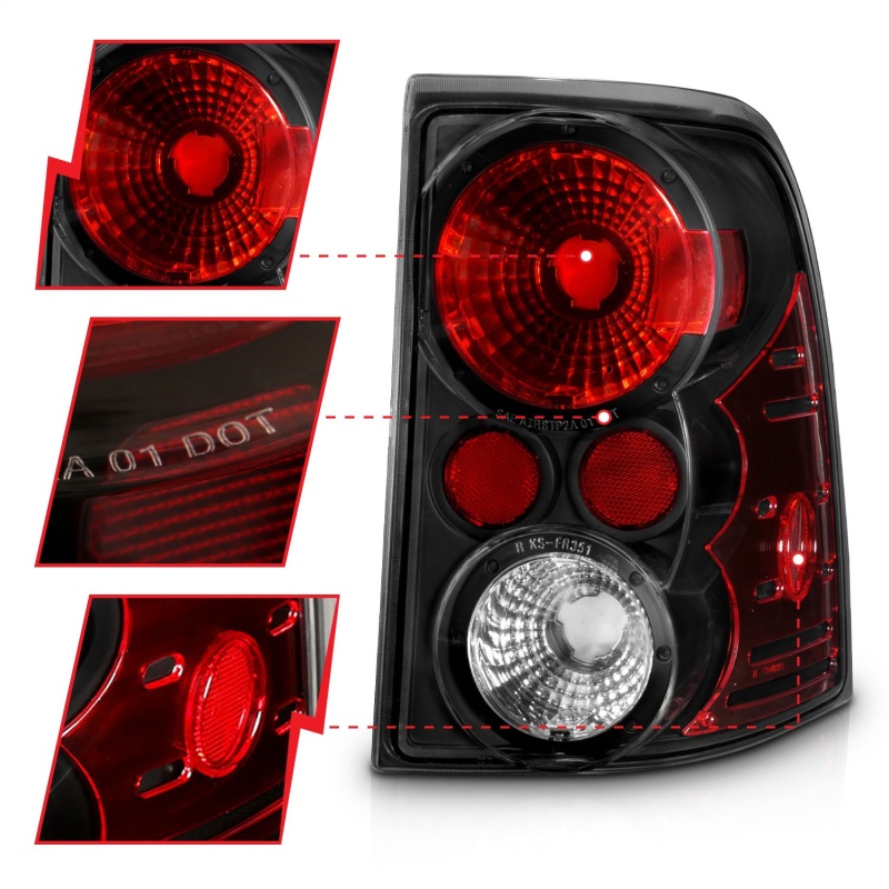ANZO 2002-2005 Ford Explorer Taillights Black thumbnail 7