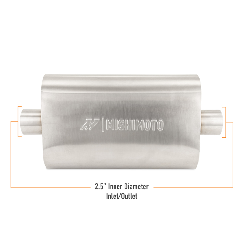 Mishimoto Universal Muffler with 2.5in Center Inlet/Outlet - Brushed thumbnail 7