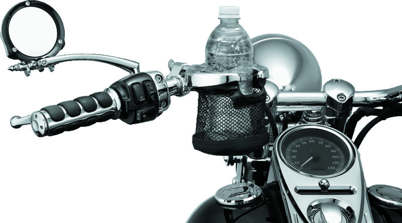 Kuryakyn Drink Holder with Mesh Basket 1 inch Clamp Chrome thumbnail 3