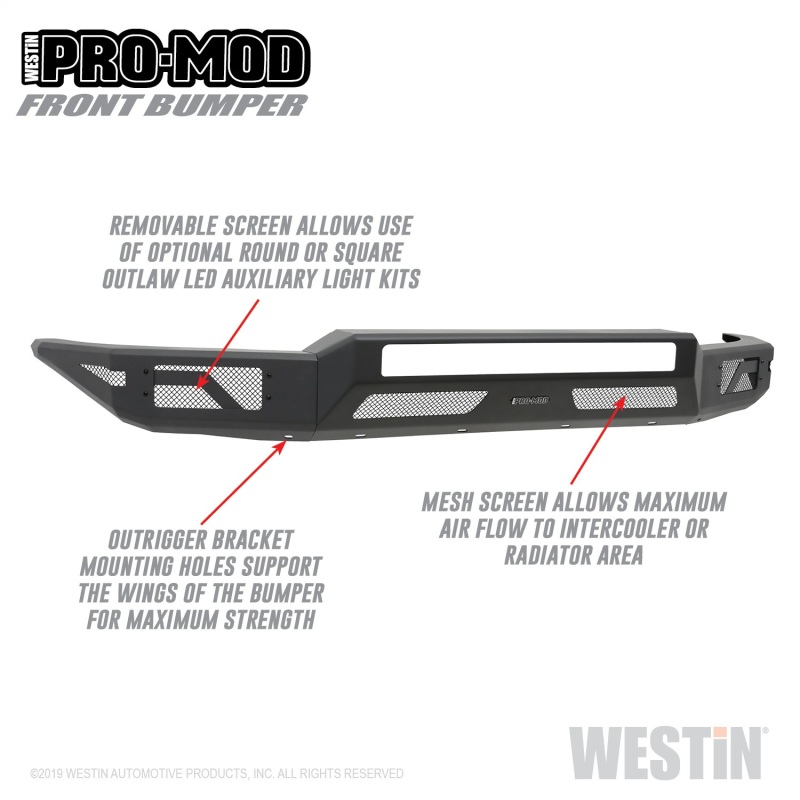 Westin 14-21 Toyota Tundra Pro-Mod Front Bumper - Tex. Blk thumbnail 7
