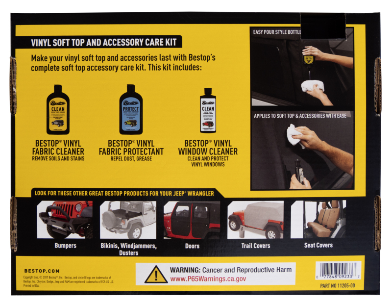 Bestop One Each Cleaner Protectant Window Polish Price One Pack Bestop Cleaner (Boxed)
Fabric Care Pack