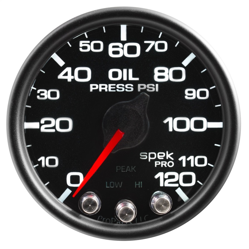 Autometer Spek-Pro Gauge Oil Press 2 1/16in 120psi Stepper Motor W/Peak & Warn Blk/Blk thumbnail 7