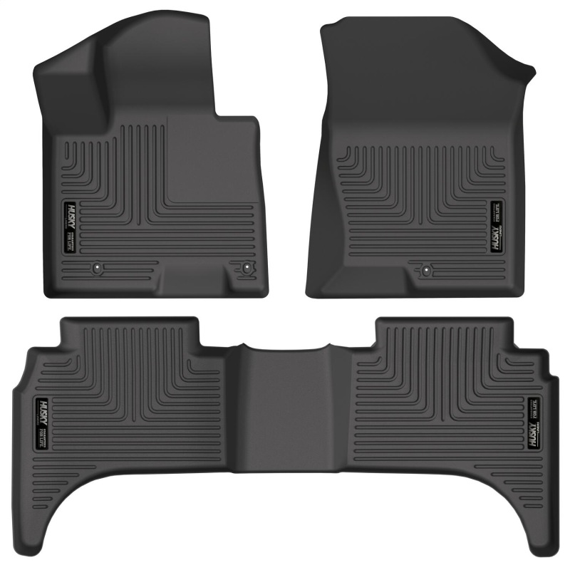 Husky Liners 2022 Hyundai Santa Cruz WeatherBeater Front & 2nd Seat Floor Liners - Black thumbnail 2