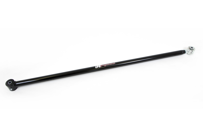 Chrome moly single adjustable panhard bar improves strength and rear alignment.