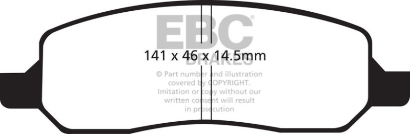 EBC 06-09 Buick Lucerne 3.8 Ultimax2 Rear Brake Pads thumbnail 4