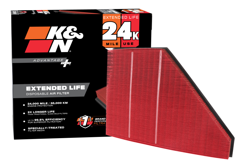K&N Advantage Plus Air Filter 24K Miles Cadillac Xt5 V6-3.6L F/I 17-18 thumbnail 2