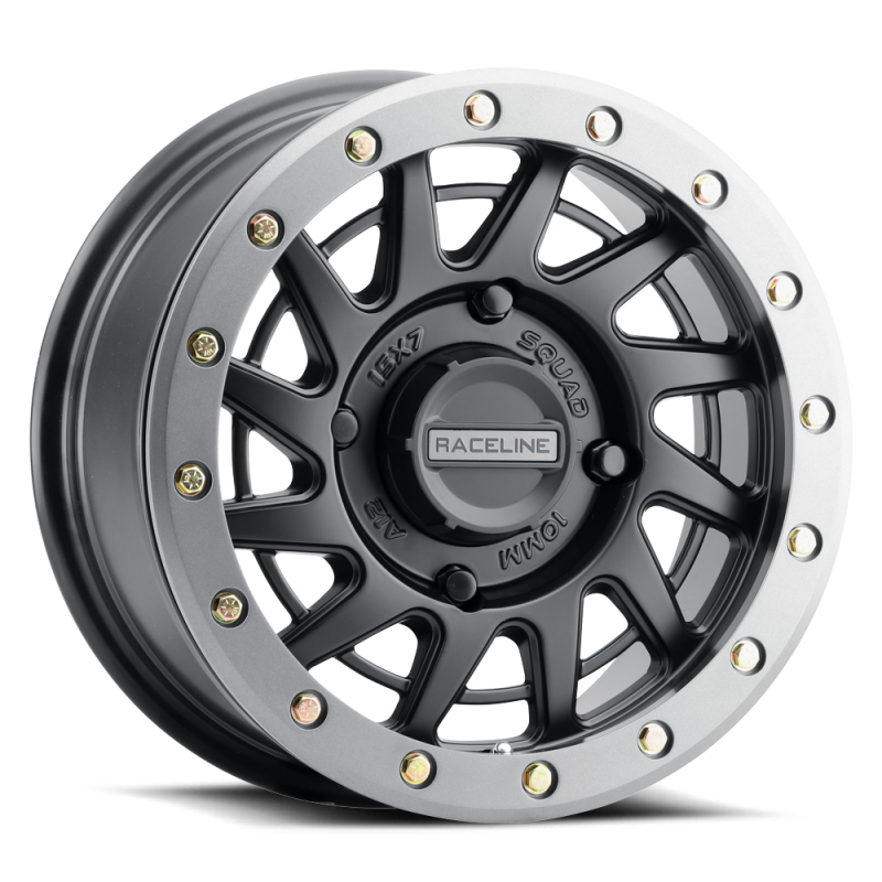 Raceline A12BG Squad 15x7in/4x156 BP/38mm Offset/132.5mm Bore - Black & Gunmetal Ring Beadlock Wheel thumbnail 3