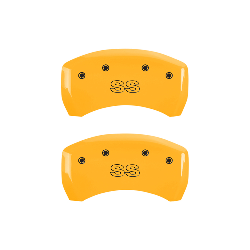 MGP 4 Caliper Covers Engraved Front & Rear Classic/SS Yellow Finish Black Char 2000 Chevrolet Camaro thumbnail 6