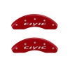 MGP Front set 2 Caliper Covers Engraved Front 2015/Civic Red finish silver ch thumbnail 7