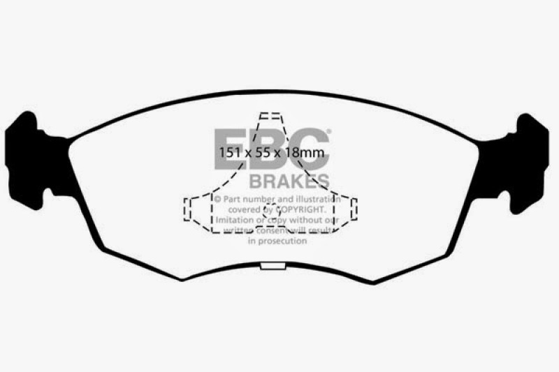 EBC 85-89 Mercury Merkur Scorpio 2.9 Redstuff Front Brake Pads thumbnail 2