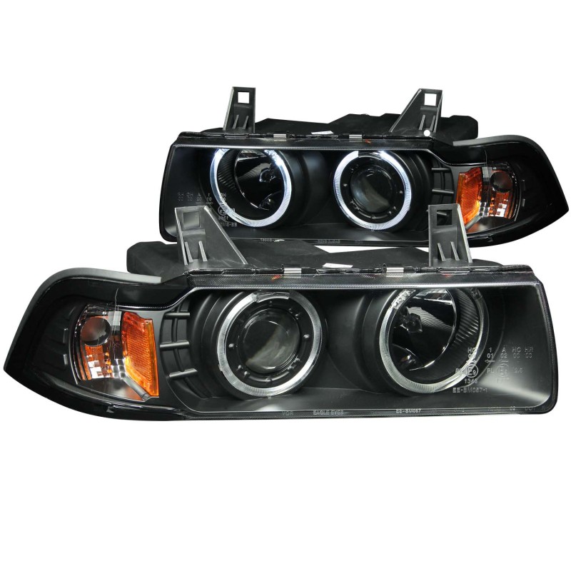 ANZO 1992-1998 BMW 3 Series E36 Projector Headlights w/ Halo Black (CCFL) G2 thumbnail 6