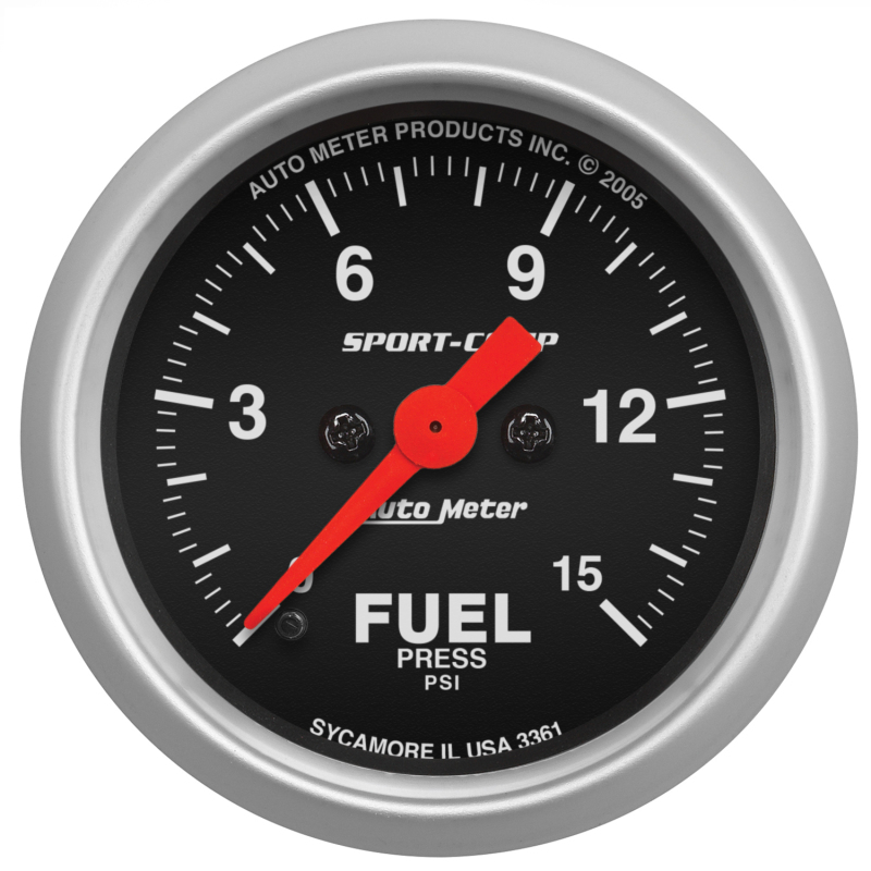 Autometer Sport-Comp 52mm 15PSI Electronic Fuel Pressure Gauge