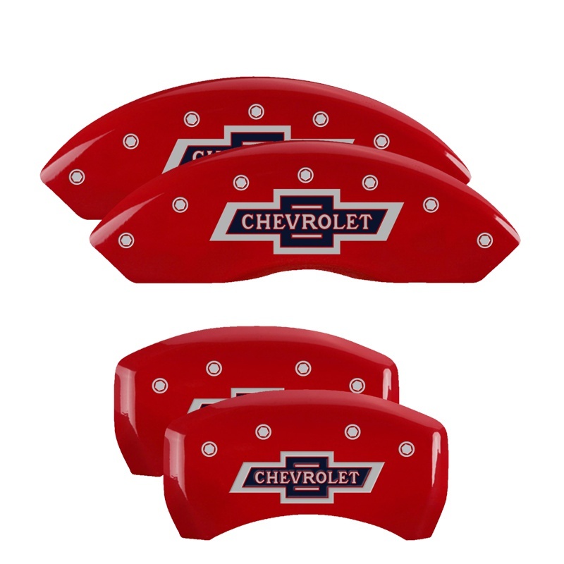 MGP 4 Caliper Covers Engraved F & R 100 Anniversary Red Finish Silver Char 2019 Chevrolet Colorado thumbnail 3