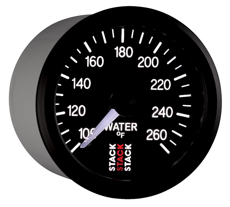 Autometer Stack 52mm 100-260 Deg F 1/8in NPTF Male Pro Stepper Motor Water Temp Gauge - Black thumbnail 7