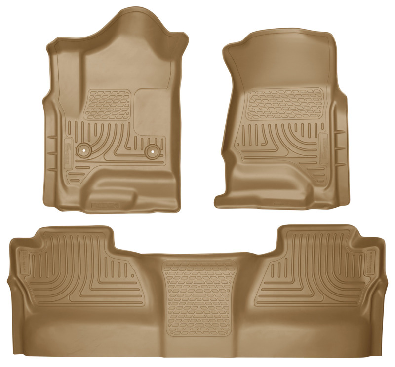 Husky Liners 14 Chevrolet Silverado/GMC Sierra WeatherBeater Tan Front & 2nd Seat Floor Liners thumbnail 7