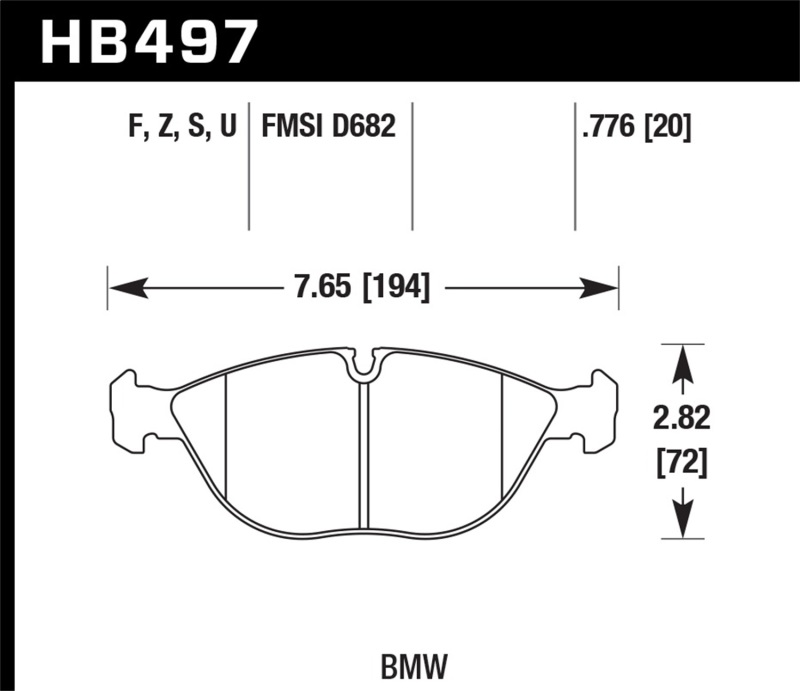 Hawk 99-09 / 11-12 Mercedes SL Class HPS 5.0 Front Brake Pads thumbnail 2