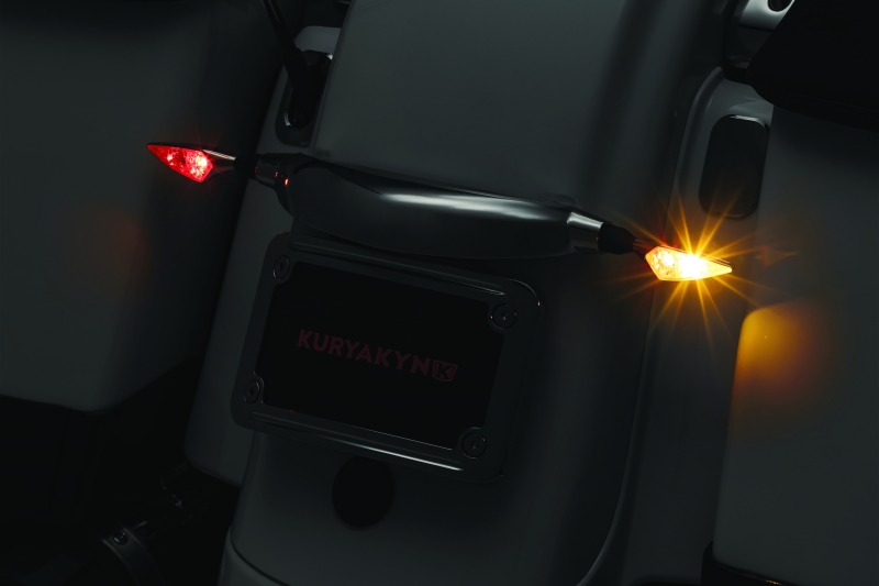 Kuryakyn Kellermann Micro Rhombus Collection Turn Signals 2543 Signal, Rhombus, LED, Clear Lens,Red/Amber Light, Chrome Housing, Each thumbnail 5