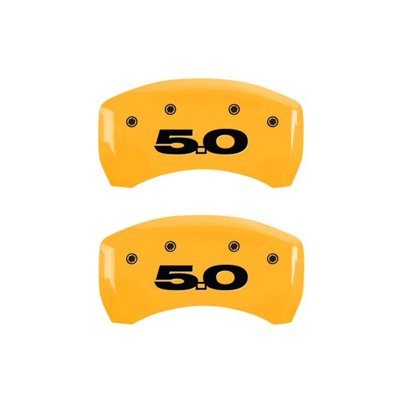 MGP Rear set 2 Caliper Covers Engraved Rear 50 Yellow finish black ch thumbnail 3