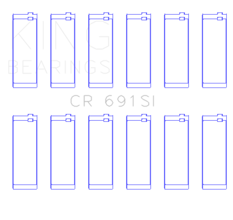 King Engine Bearings Ford V-6 183. (Size +0.25mm) Connecting Rod Bearing Set thumbnail 2
