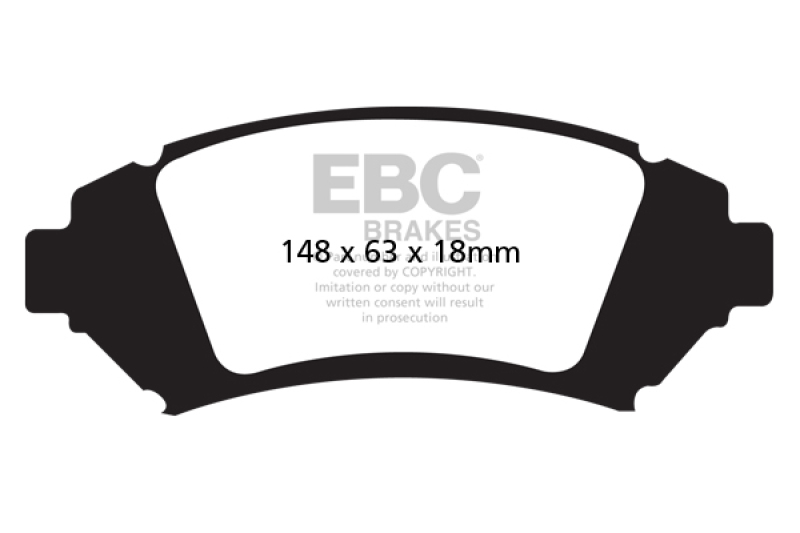 EBC 05 Buick Le Sabre (FWD) 3.8 (16in Wheels) Redstuff Front Brake Pads thumbnail 3