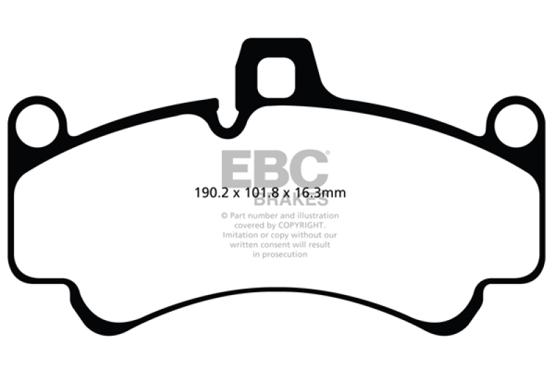EBC 01-03 Porsche 911 (996) (Cast Iron Rotor only) 3.6 Twin Turbo GT2 Redstuff Front Brake Pads thumbnail 3