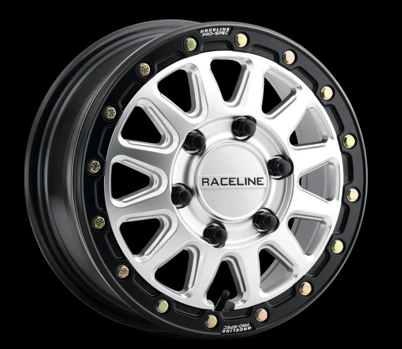 Raceline A14SB Alpha 15x7in / BP / 25mm Offset / 68mm Bore - Hyper Silver w/Black Ring thumbnail 2